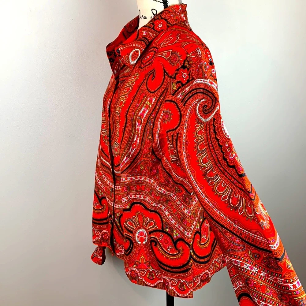 Isaac Mizrahi for Target Paisley Print Button Down Shirt NWOT - Picture 3 of 8